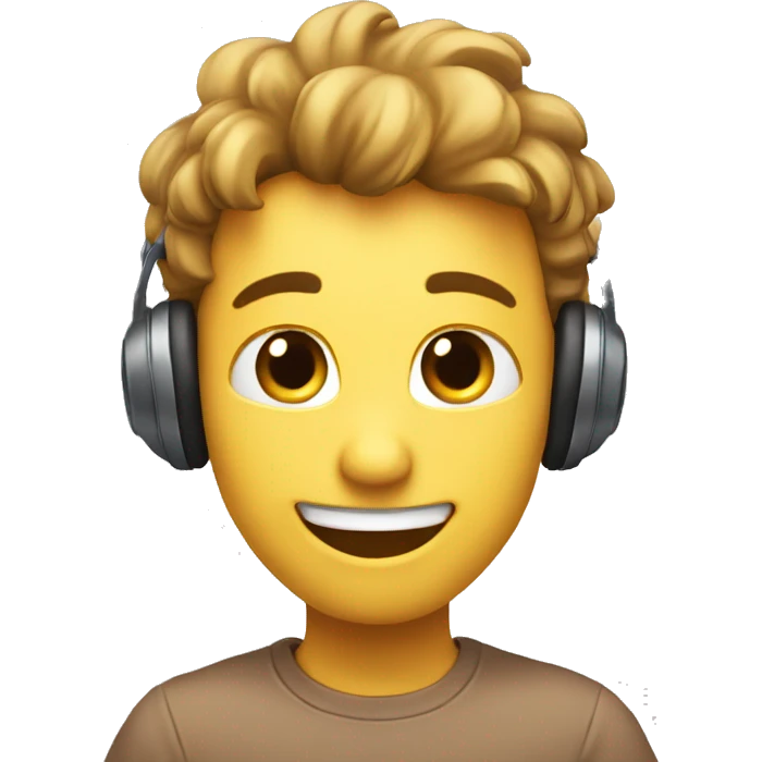 happy face that is listening to something very nice - replace ears with stars emoji