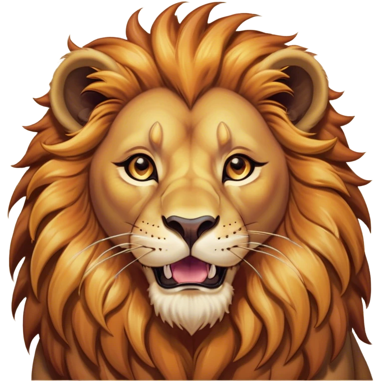 Cinematic Comical Lion Portrait Emoji, Head tilted dramatically with an exaggeratedly amused expression, featuring a striking tawny Fur with a flamboyant mane and wide, expressive amber eyes filled with playful disbelief, Simplified yet hilariously expressive features, highly detailed, glowing with a slightly sassy glow, high shine, dramatic yet playful, stylized with an air of cheeky jungle mischief, bright and endearing, soft glowing outline, capturing the essence of a spirited and over-the-top lion, so meme-worthy it feels like it could roar its way into internet fame instantly! emoji