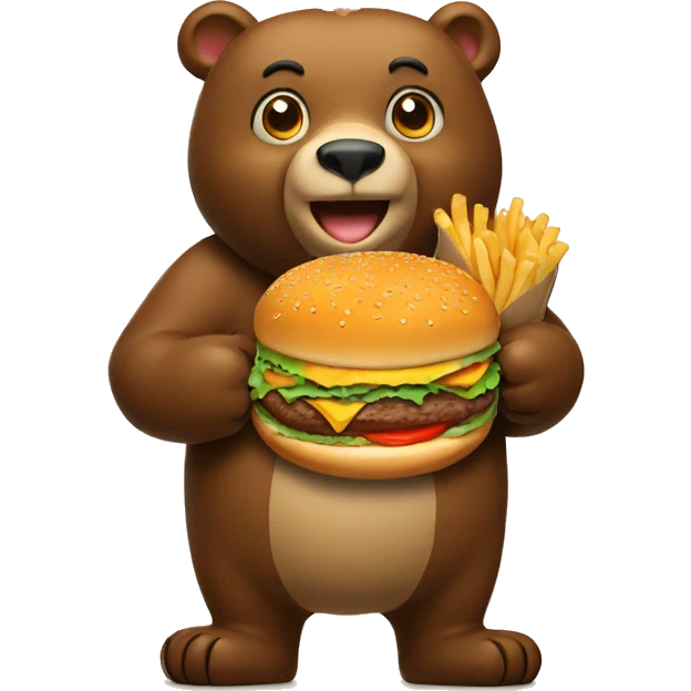 bear holding burger emoji