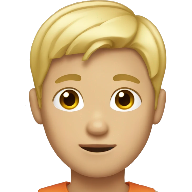 blond midle part short hair boy emoji