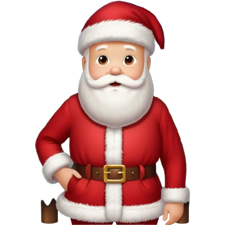 Santa Claus and a Christmas tree, with snowflakes in the background emoji