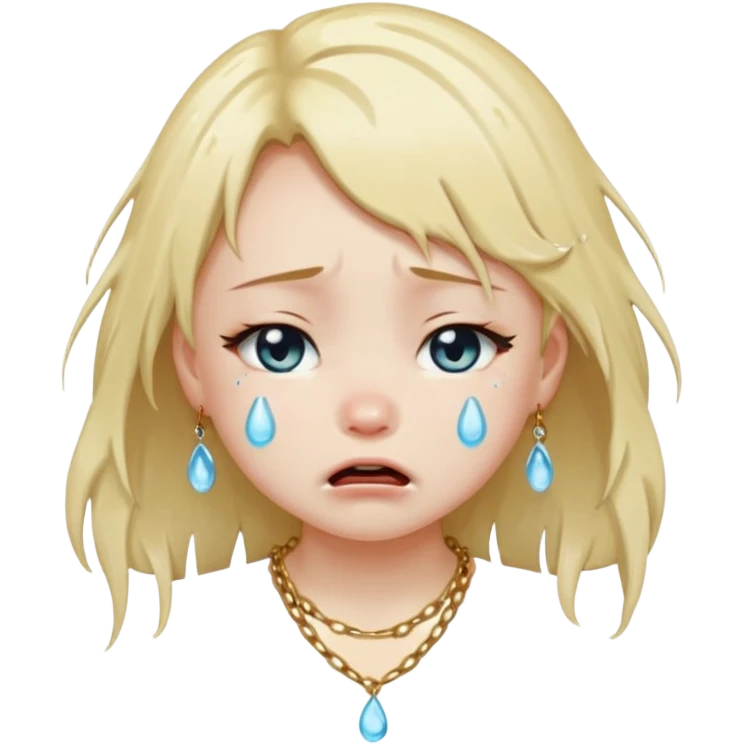 Neko girl. Crying because lost n emoji