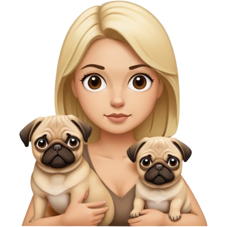 Pug with a blond Woman  emoji