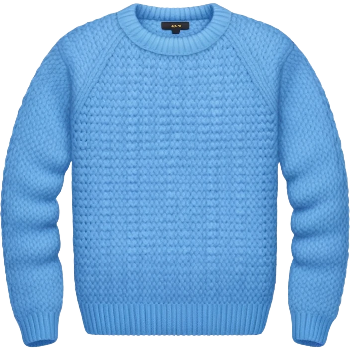sky-blue knitted wool sweater. emoji