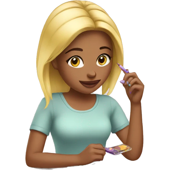 blog girl doing her nails emoji
