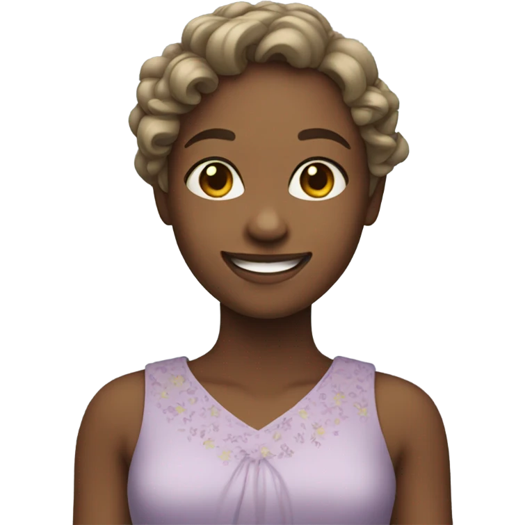 smiling girl in dress emoji