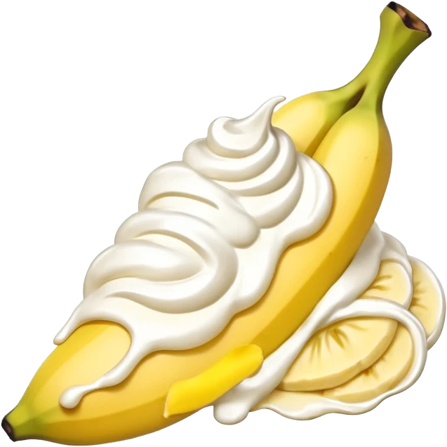 Banana covered in cream emoji