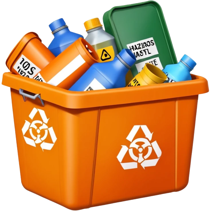 orange BIN WITH "hazardous WASTE" WORD IN IT emoji