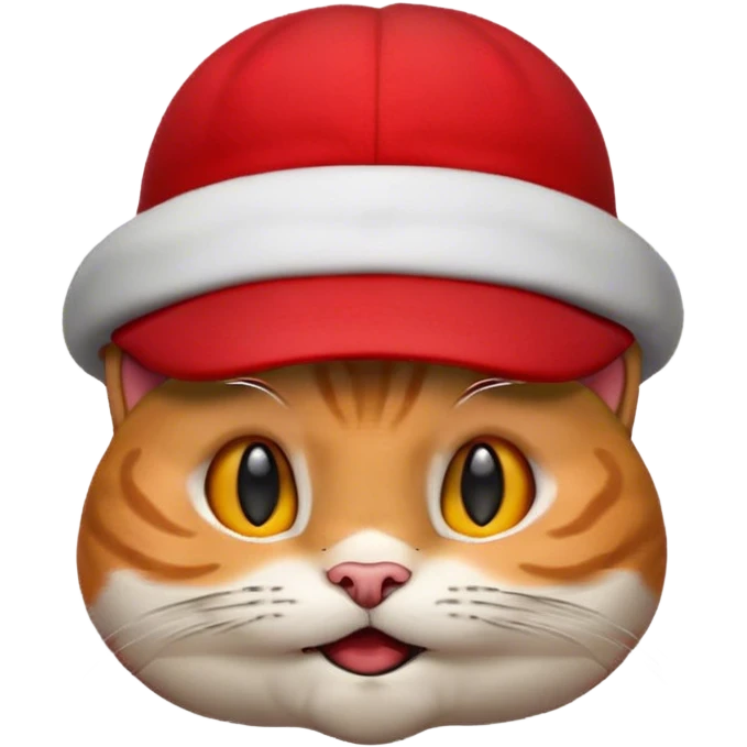 L'emoji del gattino che fa la smorfia (😼) ma con il cappello di Mario bros sopra la testa emoji