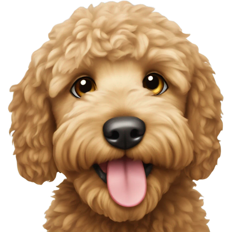 Mini goldendoodle with squirrel in mouth  emoji