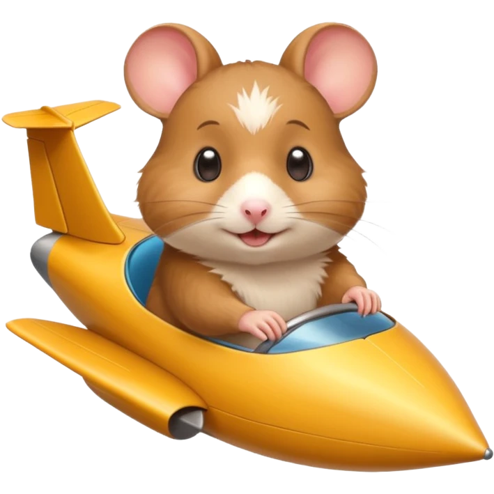 hamster driving flying glider emoji