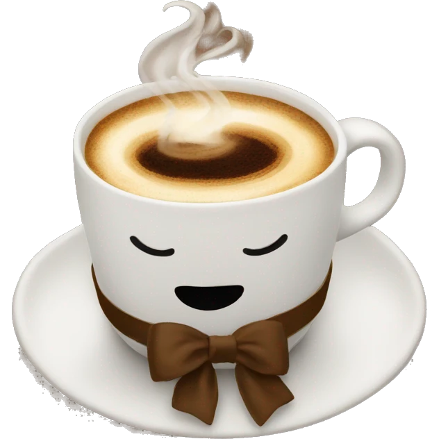 Coffee with a bow emoji