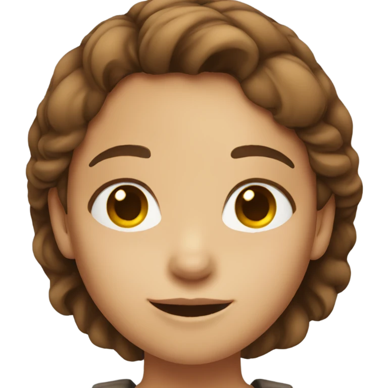 smiling girl with brown hair emoji