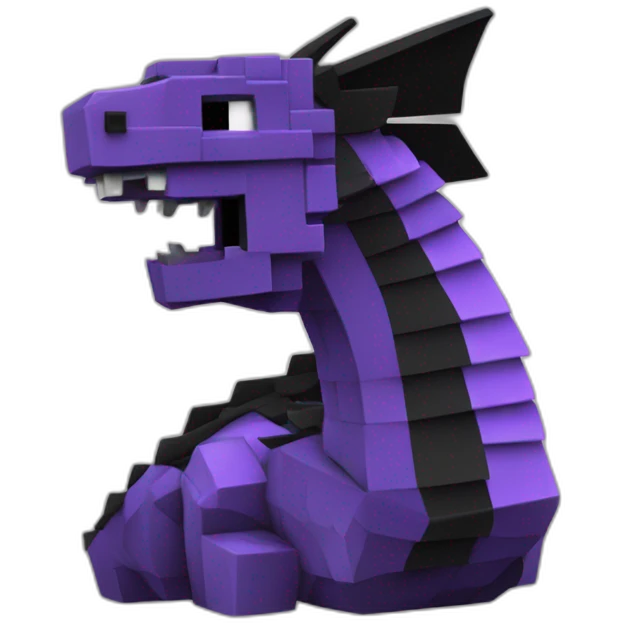 Dragón del End morado y negro Minecraft emoji