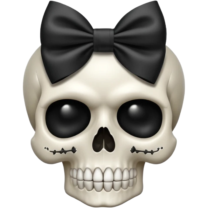 skull with black bow emoji