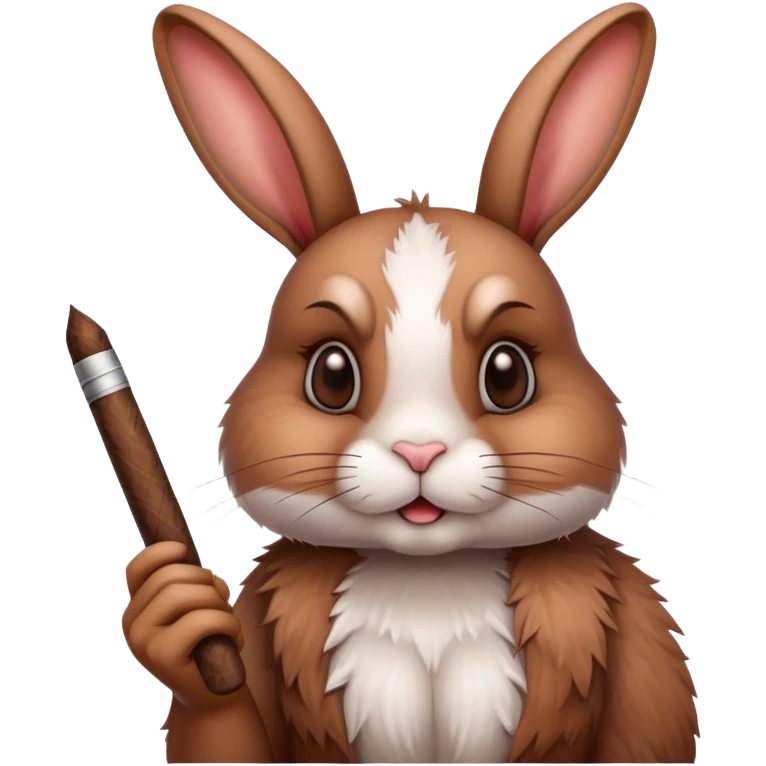 Bunny holding a blunt emoji