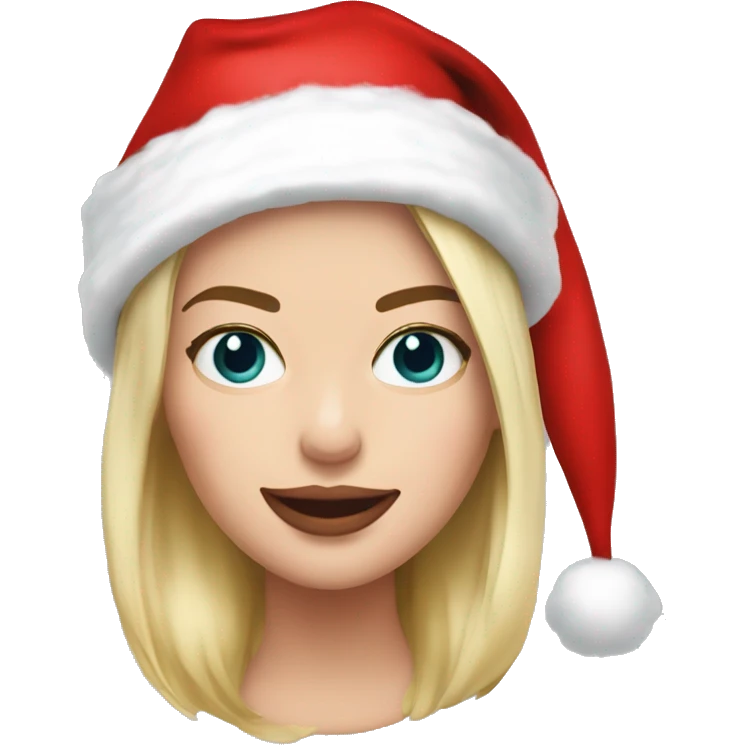 Margot Robbie with santa hat emoji