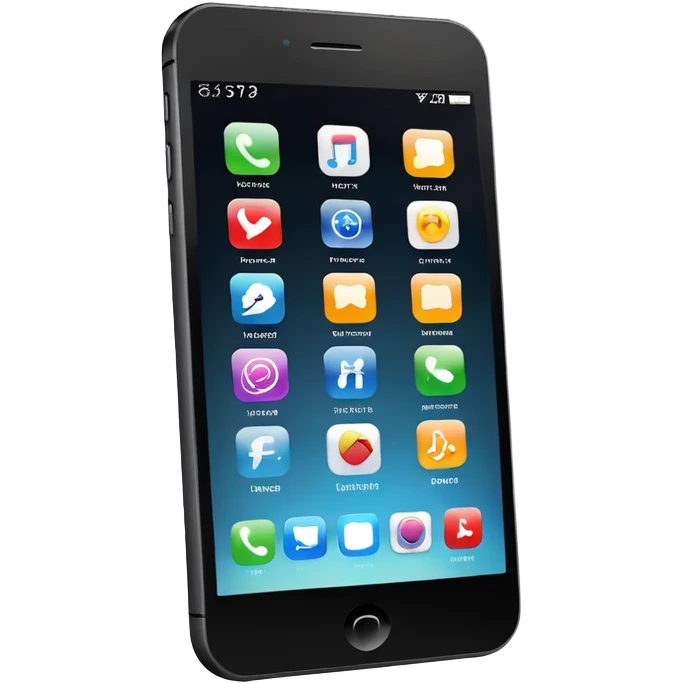 modern smartphone with apps emoji