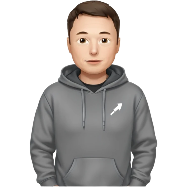 elon musk in gray hoodie full height emoji