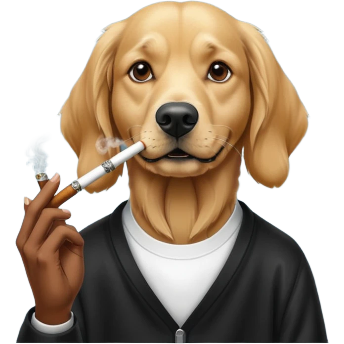 snoop dog but as an actual dog smoking weed emoji