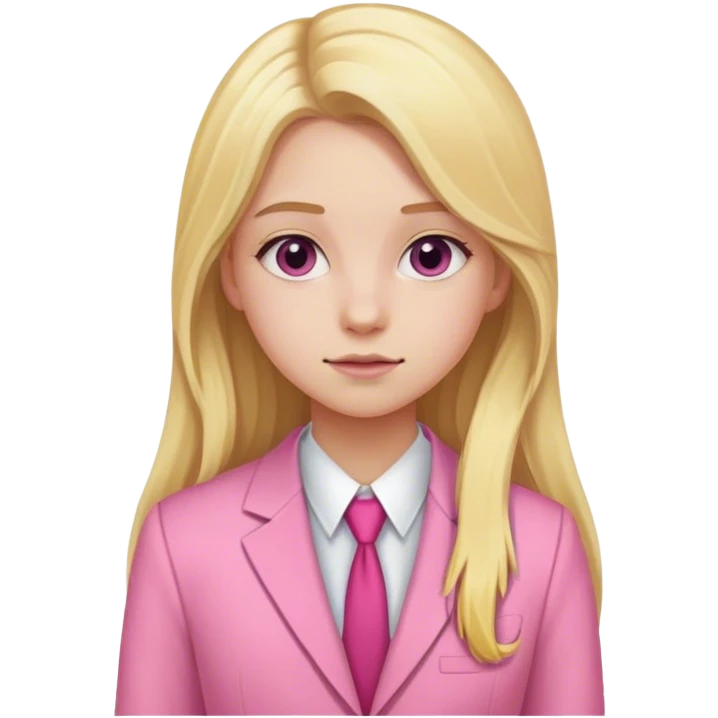 One teenage girl with a pink suit and long blonde hair emoji