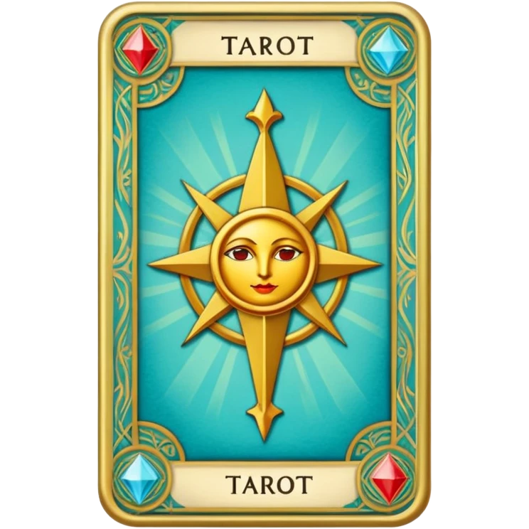 Carta de tarot de color turquesa emoji