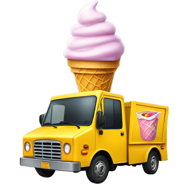 ice cream cone sticking out a trash cab emoji