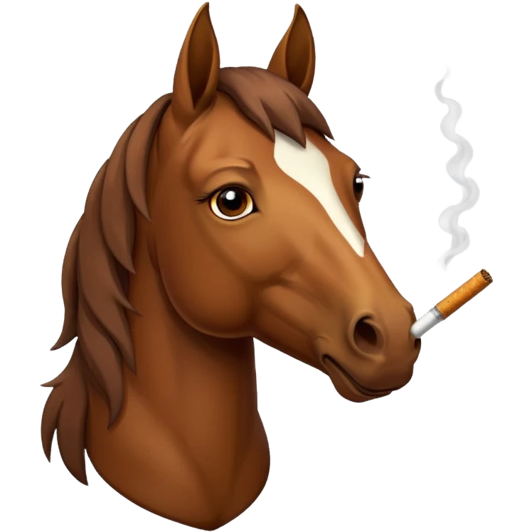 Horse smoking joint emoji