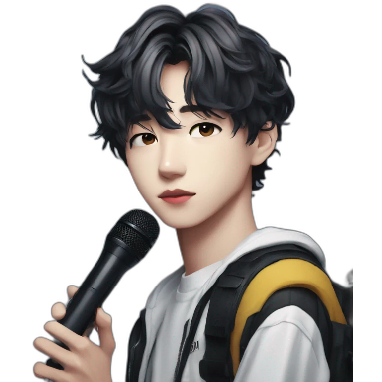 felix de stray kids con su microfono emoji