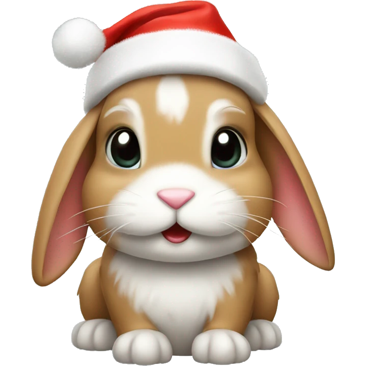 cute bunny with christmas hat emoji