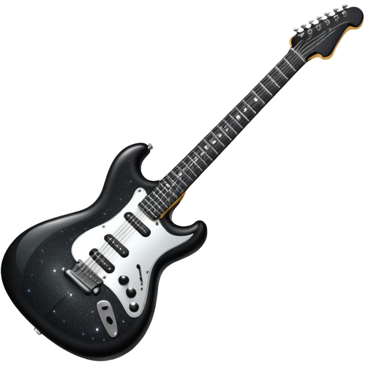 a veryyyyyy very sparkly black electric guitar emoji