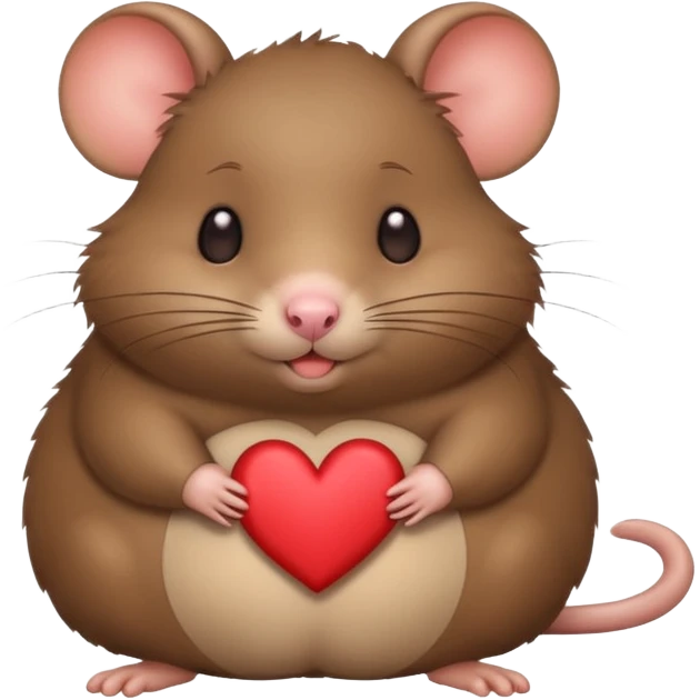 little fat rat with hearts emoji