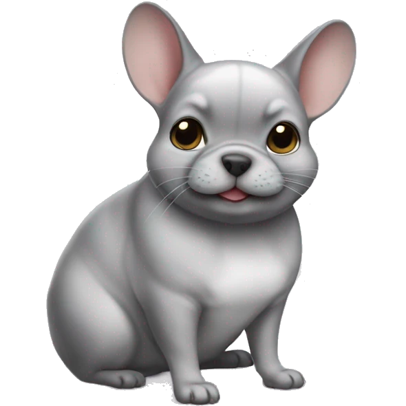Un chinchilla sur un bouledogue français  emoji
