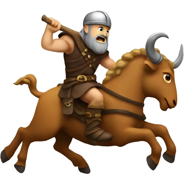 Viking riding a ram emoji
