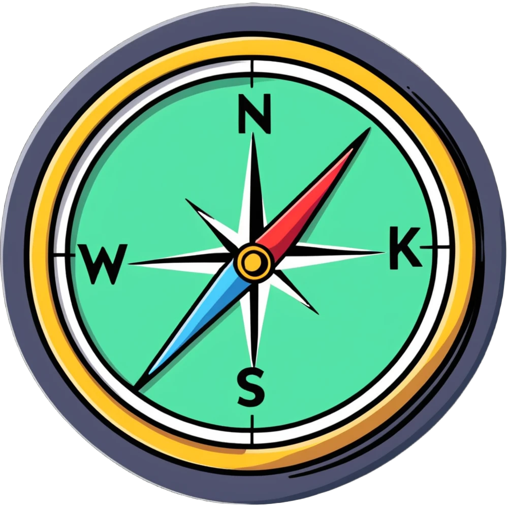 compass with two directions highlighted emoji