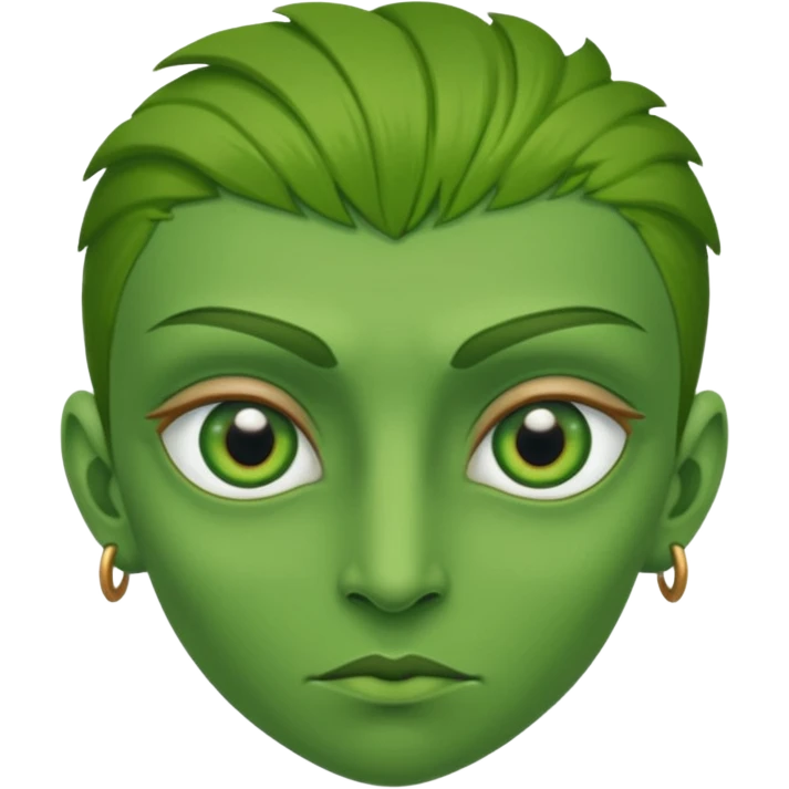 close up looking into the green eye of a greenhawk emoji