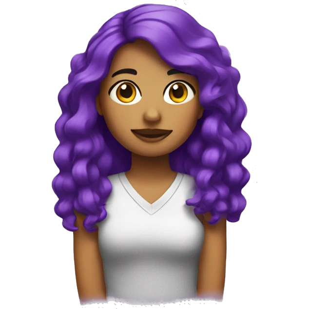 Chica pelo morado emoji