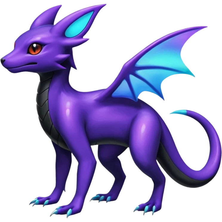 Shiny Salandit-Umbreon-Noivern-Noibat-Hybrid (Full body) emoji