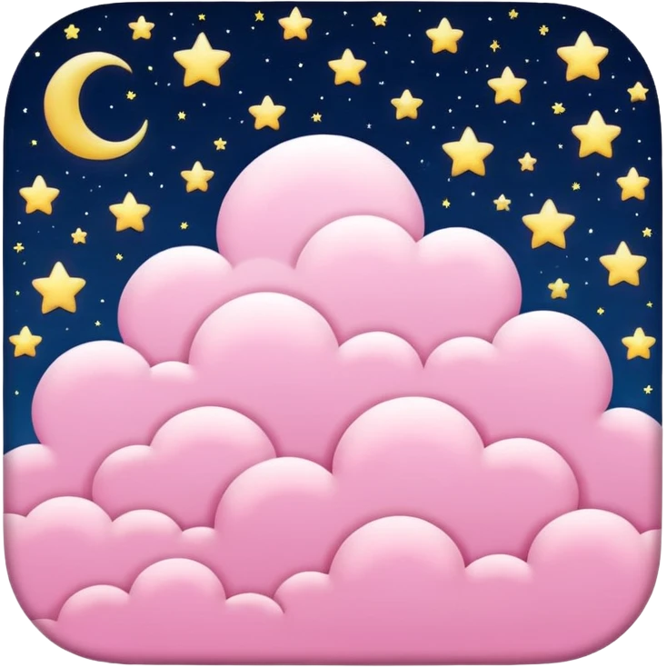 starry night sky, pink clouds emoji
