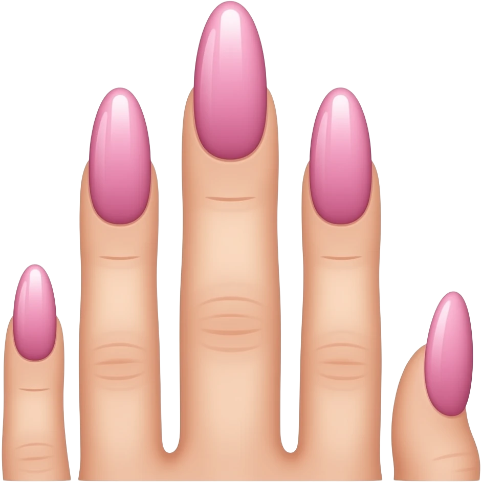 long almond nails pink emoji