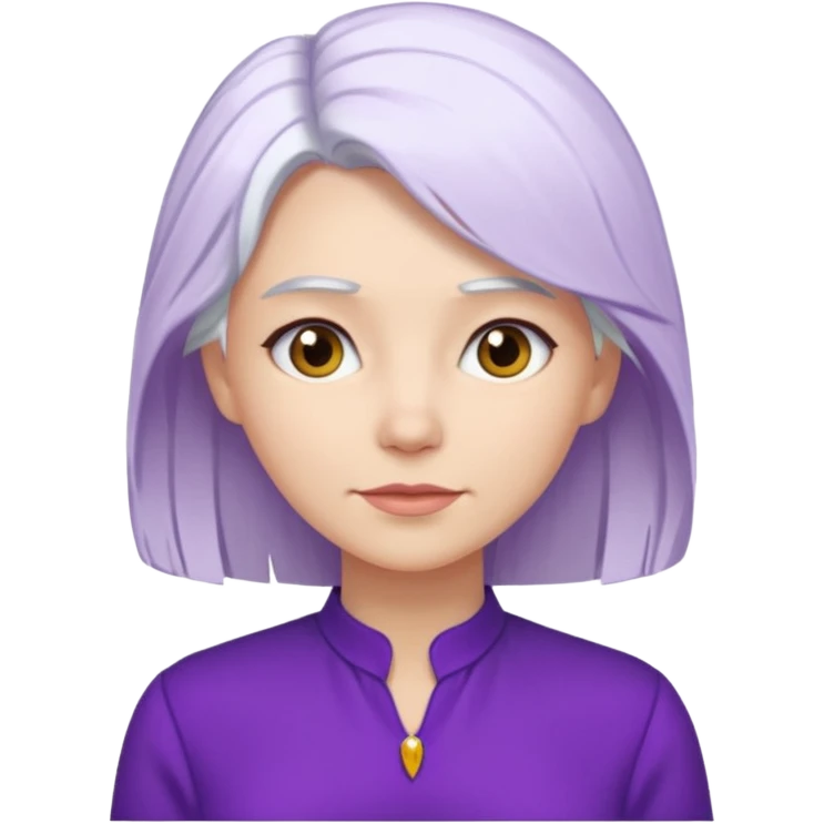 white hair and purple blouse emoji