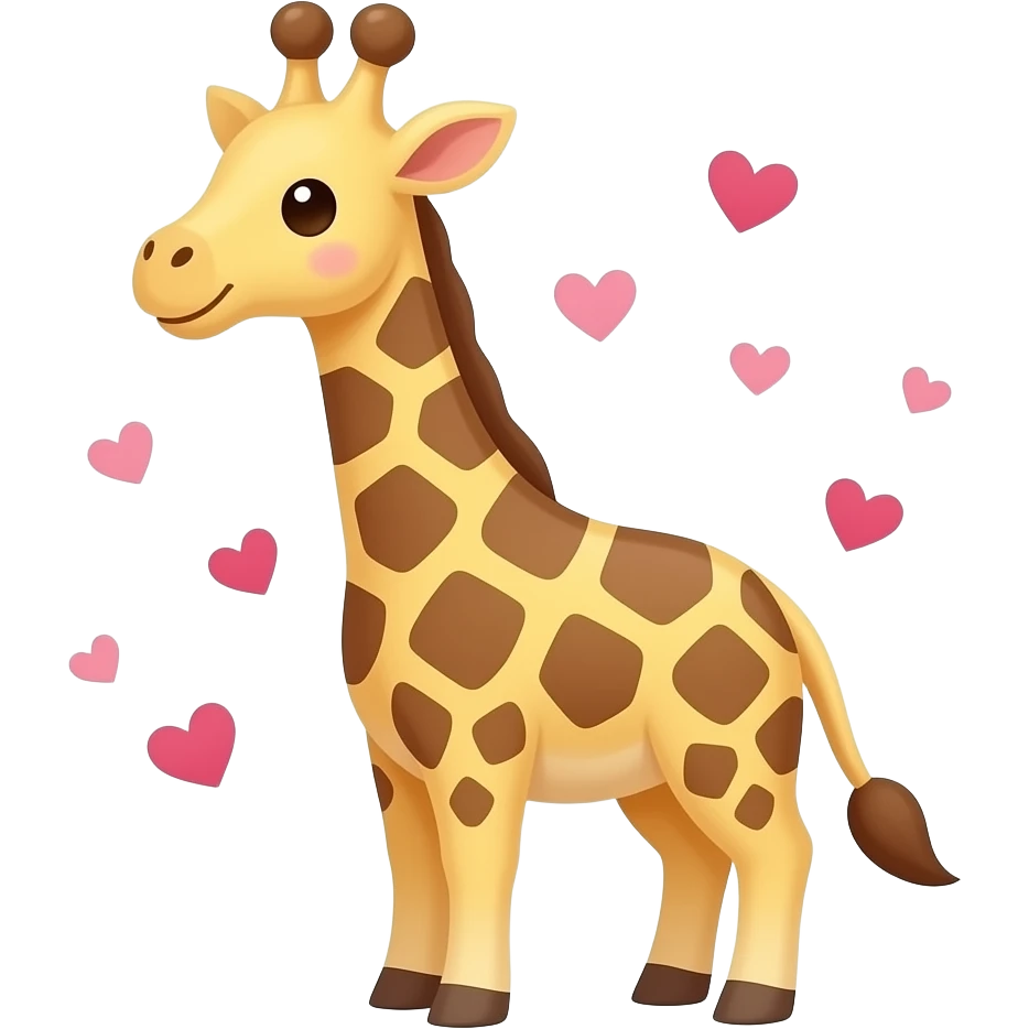 Einfacher Giraffenkopf mit herzchen drumrum emoji
