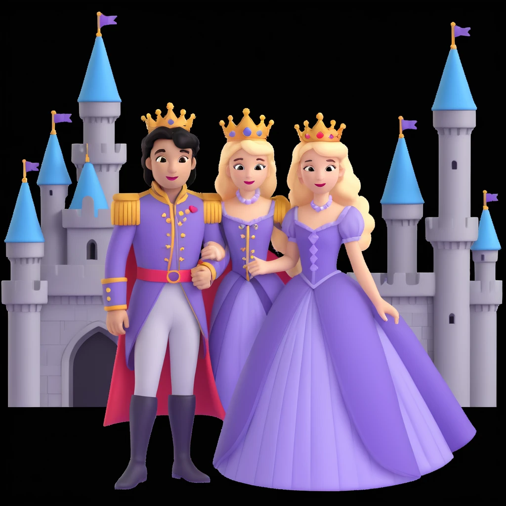 prince and princess disny dress close up photo in castle emoji