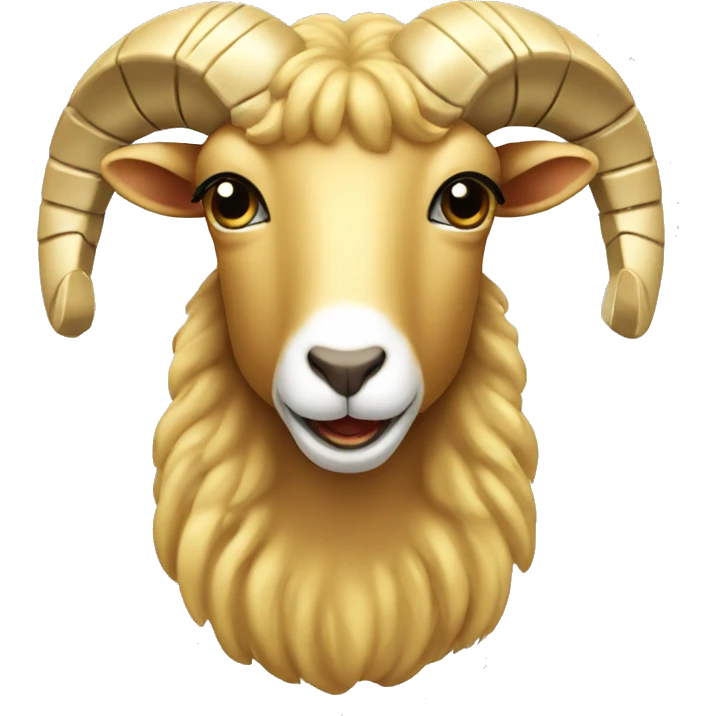 Smiling golden ram emoji