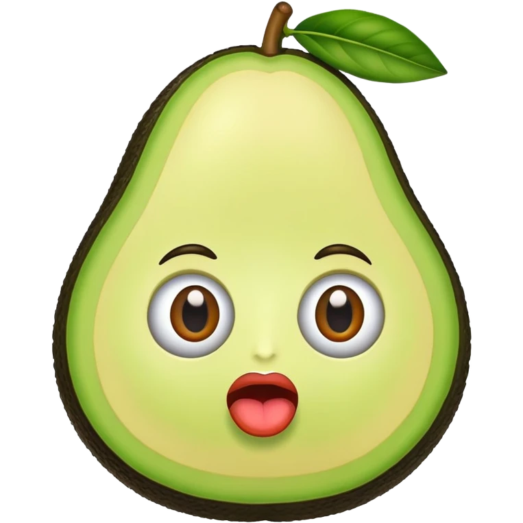 An avocado with big lips and eyes emoji