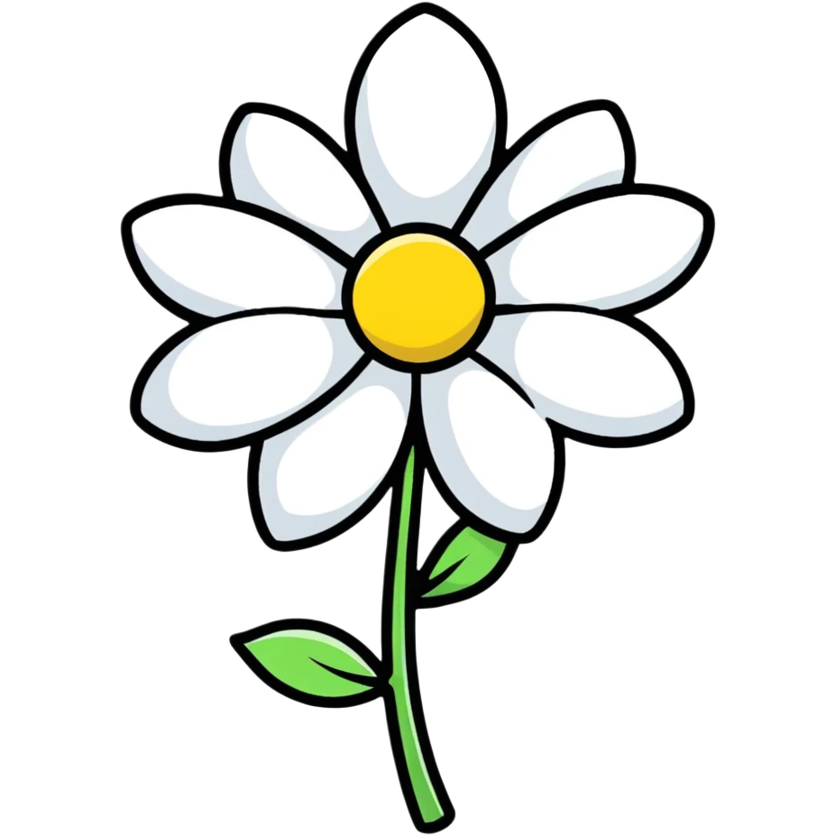 colorful cartoon flower with a small bow, playful style emoji