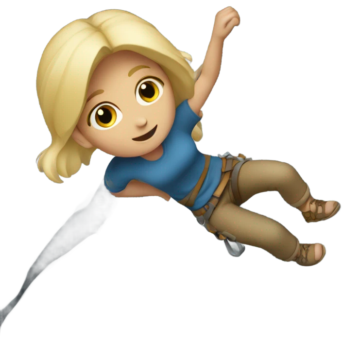 Blonde girl climbing a boulder emoji