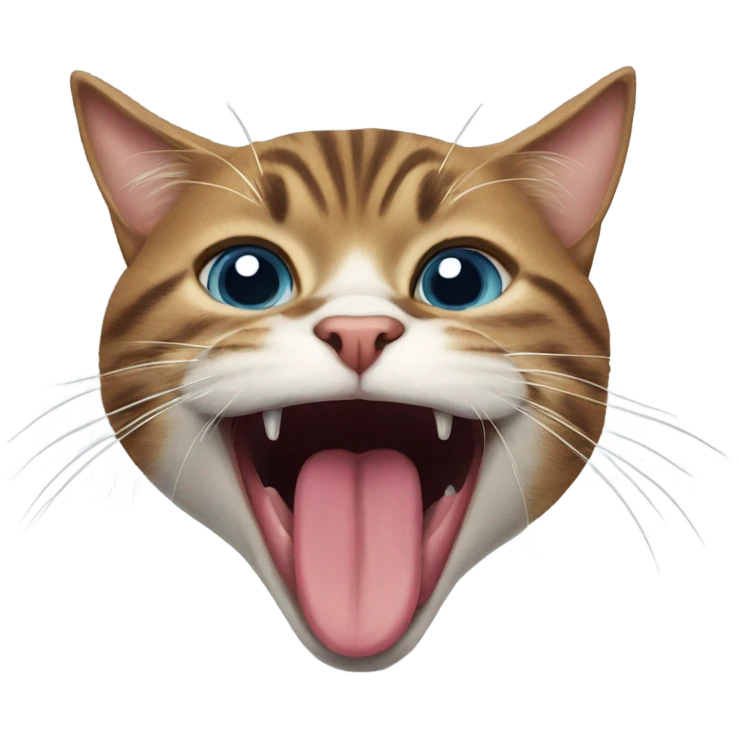 freaky cat sticking tongue out  emoji