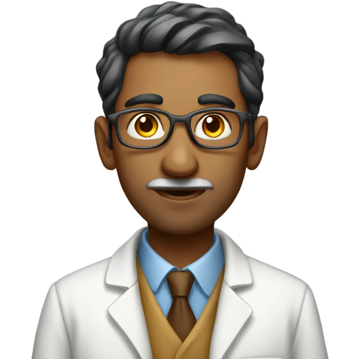 Skinny Indian man scientist emoji
