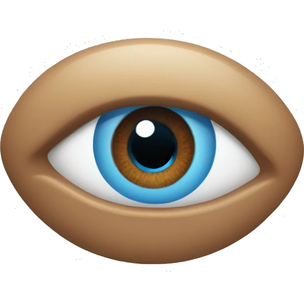 A blue eye, with some brown inside emoji